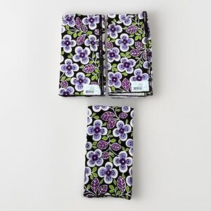 NEW Vera Bradley‎ Set of 3 Cloth Napkins Plum Petals Floral